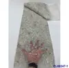 Adornos de Diamantes Grandes, Bordado Fino, Tela de Malla, Lentejuelas Pesadas, Tela de Encaje con Lentejuelas para Novia