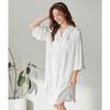 Camisón de seda de hielo para mujer, cárdigan de verano fino de seda sintética con mangas cortas, vestido holgado de talla grande, vestido midi sexy