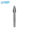 Lima Rotativa de Carburo Tipo F Cilíndrica de Cabeza Simple y Doble Acero de Tungsteno Cabezal de Rectificado Metal Jade Soldadura Rectificado Eléctrico Molino de Viento