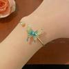 2023 Nova Pulseira de Borboleta Verde Chinesa Nicho Design Sentido Estilo Chinês Jóias Elegantes para Mulheres