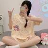 Pijama de Patricio Estrella 2025 para Mujer Verano Manga Corta Shorts Dibujos Animados Lindo Estudiante Talla Grande Conjunto de Ropa de Casa para Estudiante