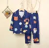 Pijama de primavera y otoño para niños y niñas, manga larga, dibujos animados, ropa de casa grande para niños y mujeres, conjunto de solapa, fabricantes, venta al por mayor