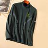 Camiseta básica de terciopelo para hombre Otoño e Invierno 2024 Nueva de manga larga color sólido terciopelo de doble cara versátil Ins moderna cuello medio alto