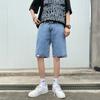 Pantalones de pierna recta de 5 bolsillos para hombre Tendencia de verano estilo coreano Versátiles Estudiante Retro Sueltos de pierna ancha Pantalones cortos de mezclilla