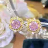 Nuevo Colgante de Collar Octogonal Rosa Milenio Chepalaiba Diamante de Alto Carbono Pendientes de Diamante Rosa Anillo Deslumbrante set
