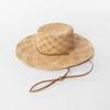 Sombrero de ala grande de rafia con flores huecas, tejido a mano, informal, de moda europea y americana, con correa de cuero PU, parasol de playa para exteriores, sombrero de paja