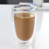 Copo Personalizado Transparente em Vidro Formato de Ovo, Copo de Leite e Café de Camada Dupla, Tampa de Silicone, Copo de Suco, Alto Borossilicato