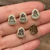 Pingente de Cabacinha 14K Preserva Cor com Zircônia Incrustada com Furo Passante Corda Trançada à Mão Contas Acessórios DIY de Prata Acessórios Pequenos