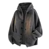 Jaqueta suéter cardigã masculina, nova marca da moda outono e inverno, solta, pesada, casual, top de tricô com capuz