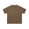 Camiseta masculina de manga curta em camurça com design de metal funcional estilo deserto, silhueta desconstruída de nicho, top casual solto