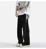 Pantalones de trabajo casuales estilo americano negros para hombre y mujer, nuevo modelo de otoño, talla grande, corte holgado, adelgazantes para cuerpo tipo pera, pantalones de pierna ancha