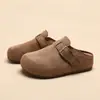 Zapatos tipo Birkenstock de suela gruesa para mujer para uso en exteriores, nuevos de la primavera 2026, mules vintage sin cordones que aumentan la altura, de punta cerrada