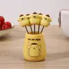 Set de Tenedores de Fruta de Gato de Dibujos Animados Lindo Creativo Alta Apariencia Seguridad Acero Inoxidable de Grado Alimenticio Tenedores de Fruta