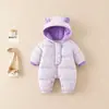 Ropa Nueva Ropa de Invierno Ropa Gruesa de Algodón Pelele para Bebé Caliente con Felpa Súper Lindo Adorable Body Ropa de Abrigo de Invierno