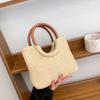 Bolso de Mano Tejido de Alta Gama con Diseño Nicho para Mujer, Estilo Coreano Elegante, Combinable con Todo, a la Moda, Tejido de Paja, para Hombro o Cruzado