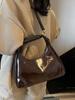 Bolso de Mano Popular Nuevo de Moda Coreana de Cuero Encerado al Aceite para Mujer, Nicho para Viajeros, Versátil, Elegante de Alta Gama, Bandolera