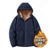 Chaqueta de forro polar de alta calidad para otoño e invierno, cárdigan con capucha de sherpa engrosado, sudadera de forro polar talla grande