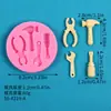 Ferramentas de Decoração para Fondant: Martelo, Alicate, Chave Inglesa, Chave de Fenda, Chocolate para Cobertura, Decoração de Bolo de Sobremesa, Molde de Silicone