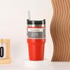 Termo de acero inoxidable personalizado de 20 oz para coche, elegante y elegante, con pajita, para exteriores, portátil, para hielo.