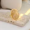 Anel Aberto Colorido com Pedras Strass Estilo Retrô Moda Personalidade Cruzada Design Ins Europeu e Americano Anel Olho de Gato para Mulheres