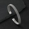 Pulsera transfronteriza europea y americana de acero de titanio que no se desvanece, malla de alambre plano de acero, pulsera elástica, joyería de acero inoxidable abierta en forma de C
