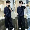 Conjunto de Verano para Niños 2026 Nuevo Moderno Pantalones Cortos de Manga Corta Anti-Mosquitos para Niños Conjunto Coreano Casual Delgado de Dos Piezas