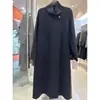 Abrigo largo de lana con cuello de traje, abrigo cálido de otoño e invierno, lana de doble cara 2026, abrigo largo de lana cálido