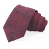 Gravata Masculina Bordado Jacquard Gravata Vermelha Gravata Masculina de Alta Qualidade Amarrada à Mão Traje Formal Fabricante Personalizado Estoque Pronto Atacado