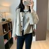 Hejia 2025 Ropa Nueva de Mujer para Principios de Otoño Estilo Granero Chaqueta Corta Petite Chaqueta Casual con Solapas Cortavientos para Mujer