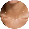 Moda Nuevo Europeo y Americano Ins Moda Casual 26 Letras Inglesas A-Z Color Cobre Dorado Collar para Mujer Gargantilla Joyería