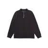 Chamarra Americana Pesada con Media Cremallera para Hombre Marca Nueva de Moda Holgada Casual Sin Capucha Cuello Alto Color Sólido Sudadera Prendas Superiores para Hombre