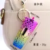 Adornos Colgantes de Copa de Diamante Transfronteriza Colorido Gradiente Americano Plateado Durian Taza Colgante Pajita Diamante Durian Taza Llavero