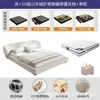 Cama de dormitorio estilo crema abrazando tela de algodón y lino cama dormitorio principal cama de boda cama tapizada suave cama con respaldo suave doble cama grande