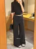 ShisanxingKAPOKNova Coleção Outono Início Estilo Old Money Casual Elegante Calça Reta Drapeada 763002