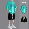 Conjunto de Verano para Hombre Incluye una Camiseta de Manga Corta y Pantalones Cortos, un Conjunto de Ropa Deportiva Casual de Dos Piezas para Hombre, Versátil y Moderno