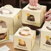 Caixa para Cheesecake com Recheio 3 polegadas 4 polegadas 6 polegadas Caixa de Embalagem para Tiramisu Pudim de Caramelo Mousse Mil-folhas Pacote para Levar