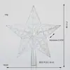 Nova decoração de topo de árvore de Natal em estrela de cinco pontas 3D transfronteiriça, ornamento de Natal, arranjo de cena festiva