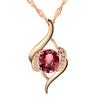 Nova jóias criativas estilo coreano à primeira vista pingente feminino de ouro rosa embutido rubi macio pingente colar