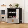Armário de Sapatos Simples com Portas Duplas, Gabinete de Armazenamento Multicamadas para Uso Doméstico, Sapateira Atraente à Prova de Poeira para Uso Interno, Atacado para Exportação