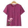 Conjunto de Camisas de Manga Corta de Verano para Madres de Edad Media y Mayores, Ropa para Abuelas y Personas Mayores, Ropa Holgada de Verano, Camisa Delgada