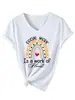 Trabalho social é um trabalho Amazon Ebay Estação Independente Moda Casual Camiseta Feminina Manga Curta Gola V