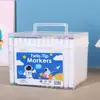 Marcadores blancos de doble punta del fabricante en stock para oficina, dibujo estudiantil, arte y graffiti infantil, bolígrafos de acuarela en un cubo