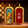 Colgante Ruba Thangka Pintado a Mano con Tesoro Amarillo, Manjushri, Zaki Lhamo e Imágenes de Tara Verde, Colgante Único Ruba Thangka Estilo Xizang Personalizable