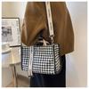 Bolsa Tote Xadrez Fashion 2023 Estilo Coreano Novo Estilo Bolsa de Mão Casual Grande Capacidade Para Sair Ombro Único Transversal