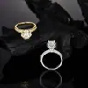 Anillo de Plata S925 con Moissanita de 1 Quilate de Venta Caliente Europea y Americana Transfronteriza Lujo Accesible Anillo de Cuatro Garras Suministro Directo de Fábrica