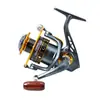 Carrete de Pesca Giratorio de Metal con Mango de Madera, Modelo Universal 3000, Carrete de Pesca sin Holgura, Carrete de Lanzamiento, Rueda de Pesca, Carrete para Caña de Pesca Pequeña para Mar