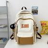 Mochila retro americana para estudiantes universitarios, de gran capacidad, para estudiantes de secundaria y preparatoria, mochila escolar para computadora para hombres.