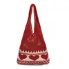 Bolsa de playa informal estilo perezoso, bandolera, tejida a mano de paja, gran capacidad, para vacaciones, hueca