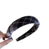 Faixa de cabelo alta com estampa de lã xadrez Maillard Outono e Inverno Novo estilo Temperamento Faixa de cabelo prensada de aba larga Retro Grampo de cabelo combinado