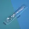 Colher descartável embalagem para viagem plástico grau alimentício espessado garfo colher para salada de frutas sobremesa embalagem individual americano